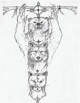Totem Drawing Pole Wolf Easy Pol Paintingvalley Drawings Drawn Pencil Color Original sketch template