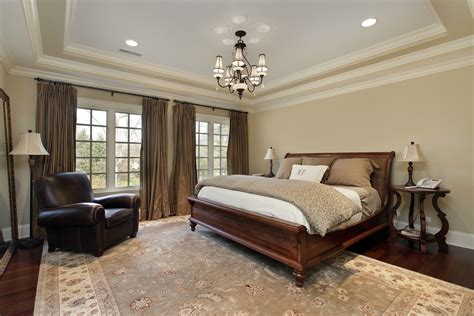 Master Bedroom In Luxury Home With Tray Ceiling Aura Construction