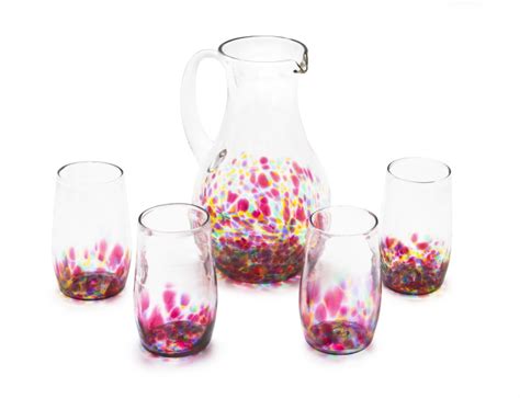 pitcher cup set mcfadden art glass