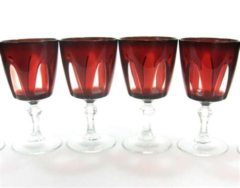 Garnet Color Ruby Red Wine Glasses Delicate Glass