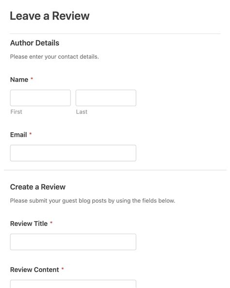 user review form  add   wordpress website