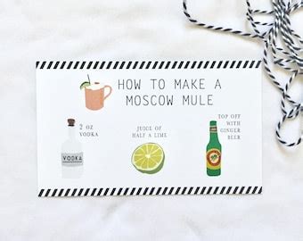 holiday moscow mule cocktail recipe printable wall art