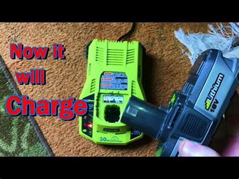 ryobi charger red light stays   charging batteries fix intelliport   youtube