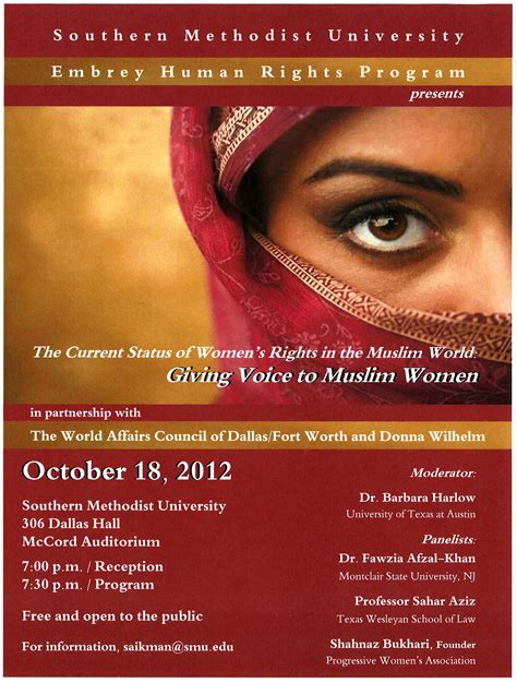 experts to discuss current status of women s rights in the muslim world