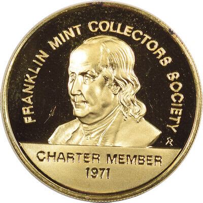 franklin mint collectors society charter member medal gold plated gem proof ebay