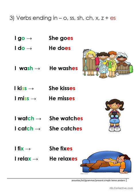 person present simple rules english esl worksheets