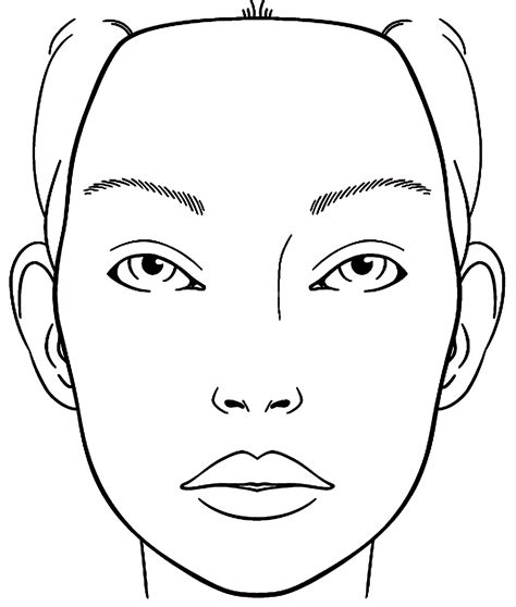 blank face charts drawing  image