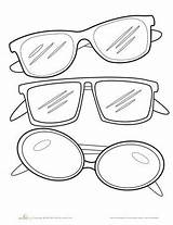 Sunglasses Coloring Glasses Pages Eyeglasses Printable Template Worksheets Kids Sunglass Emoji Education Worksheet Kindergarten Summer Color Sun Clip Noon Getdrawings sketch template