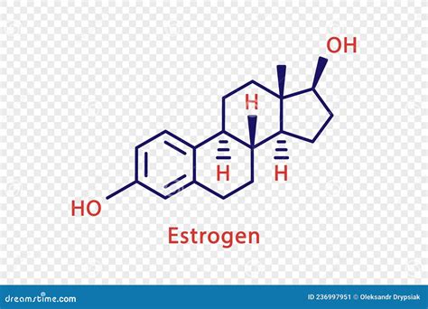 estrogen chemical formula estrogen structural chemical formula isolated  transparent