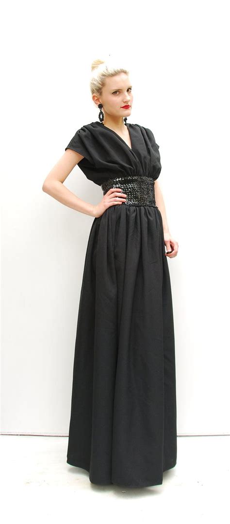 dress black sequin maxi dress glamorous formal gown etsy formal dresses  women black