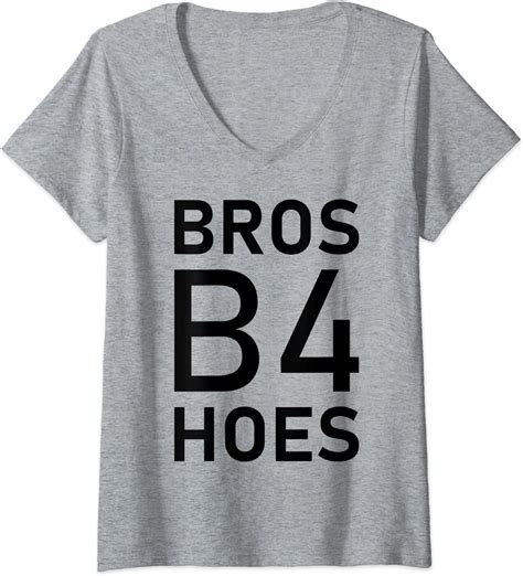womens bros b4 hoes v neck t shirt uk clothing