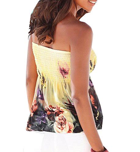 sumtory women summer strapless tank top pleated tube shirt blouse stropso