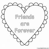 Coloring Friends Valentine Heart Hearts Forever Valentines Print Pages Friend Color Kleurplaat sketch template