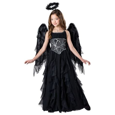 Black Gothic Fallen Angel Of Darkness Girls Halloween Costume S For