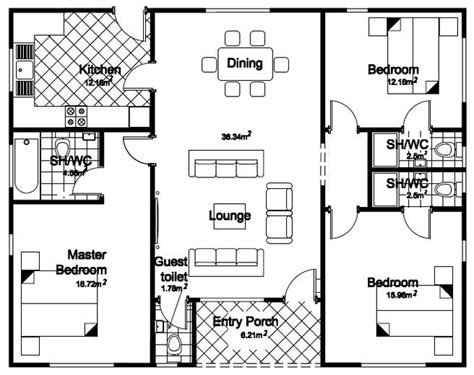 elegant floor plan  bedroom bungalow house  home plans design