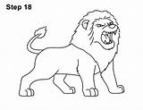 Lion Draw Cartoon Roaring Drawing Angry Step Roar Body Cool Mark Tough Lines How2drawanimals Carefully Permanent Marker Inking Pen Using sketch template
