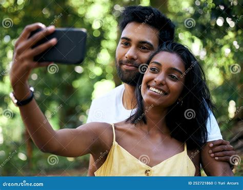 Its Our First Selfie Together A Young Couple Taking A Selfie While Out