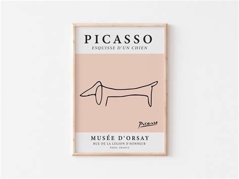 picasso art print printable poster dachshund dog  art etsy