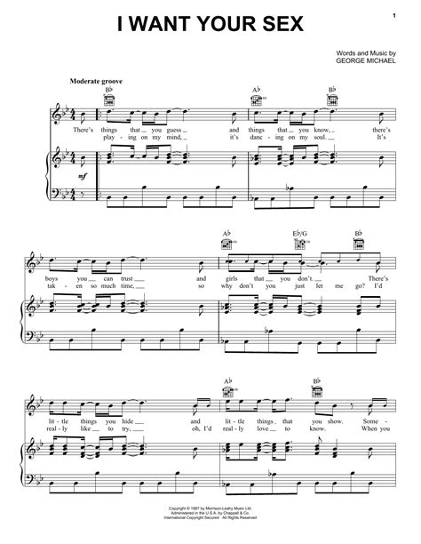 i want your sex sheet music george michael piano vocal and guitar