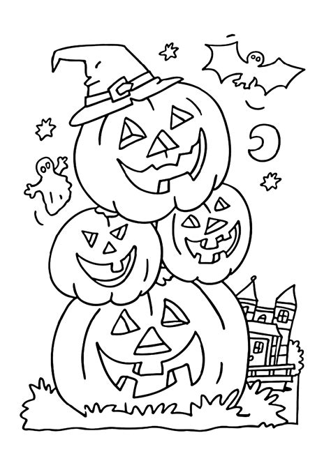 halloween pumpkins coloring page  kids printable  halloween