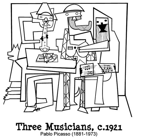 musicians picasso coloring pages