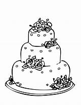 Cake Coloring Pages Wedding Round Printable Color Kids Book Princess Cakes sketch template