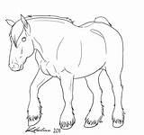 Horse Draft Lineart Coloring Pages Template Deviantart sketch template