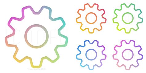 gearwheel icon gradient color style iconfu