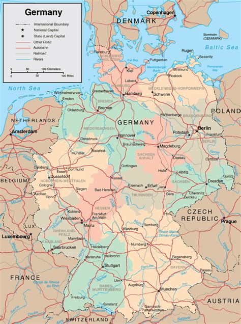 map  germany maps   federal republic  germany