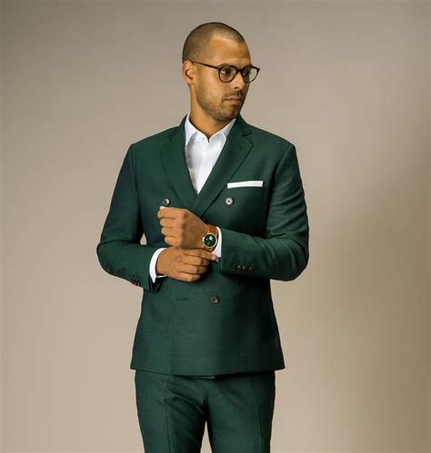 piece double breasted suit  dark emerald green tailor store