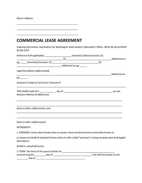printable commercial lease forms printable forms