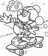 Coloring Mickey Skateboard Disney Pages Coloringhome sketch template