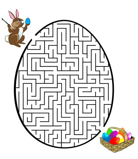 easter maze easter bunny eggs printable easter activities easter