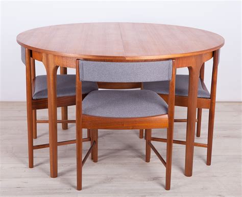 mid century teak dining table chairs set  mcintosh