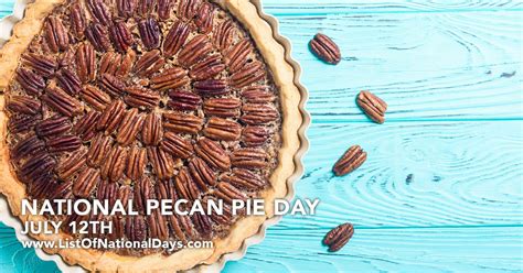 national pecan pie day list  national days