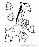 Coloring Christmas Pages Giraffe Animals Animal Pre Easy Printables Kids Prek Preschool Printable Xmas Bible Toddlers Trees Simple Library Learning sketch template
