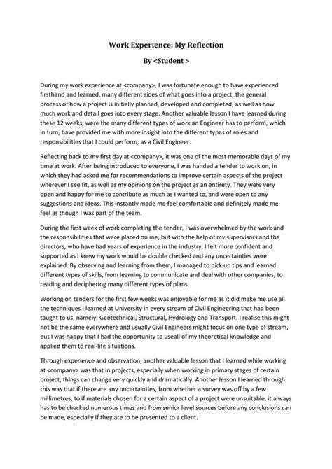 student reflection essay