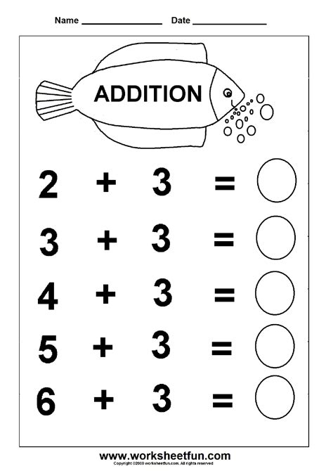 beginner addition  kindergarten addition worksheets  printable