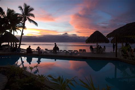 edgewater resort  spa sunset poolside maipacific