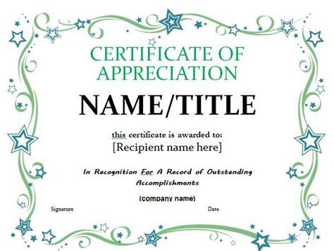 certificate  appreciation  certificates pinterest templates