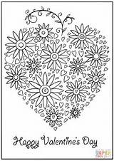 Coloring Pages Happy Valentines Valentine Cards Card Adult Printable Supercoloring Heart Sheets Crafts sketch template