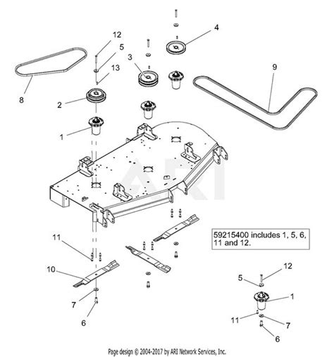 kubota mower deck parts diagram