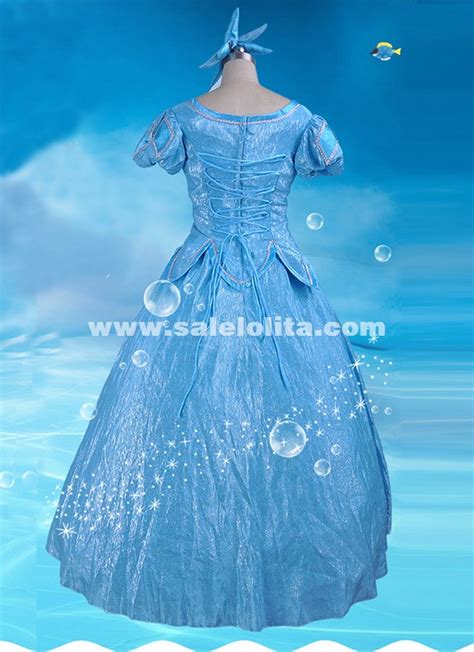 adult blue satins green fairy tales the little mermaid princess ariel cosplay dress halloween