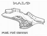 Halo Pages Coloring Chief Master Weapon Rod Fuel Cannon sketch template