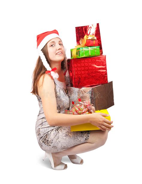 girl with christmas ts stock image image of teenager 11176657