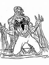 Printable Venom Schwarzer Spyderman Malvorlage Canary Coloringhome Getcolorings Avenger sketch template