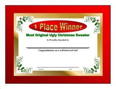ugly sweater certificate template