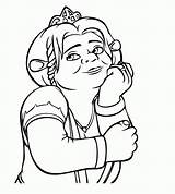 Fiona Shrek Coloring Princess Library Clipart Pages sketch template