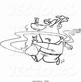 Garbage Coloring Cartoon Smelly Outline Taking Man Leishman Ron Stock Vector Pages Getcolorings Clipart sketch template