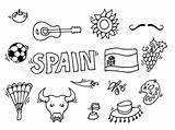 Spain Doodles Symbols Drawing Vector Illustration Drawings Eps Colourbox Getdrawings sketch template